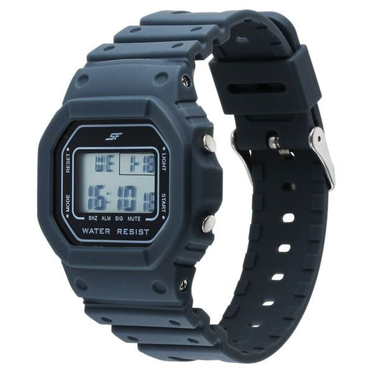 Sonata 77122PP01 Digital Unisex Watch with Grey Polyurethane Strap