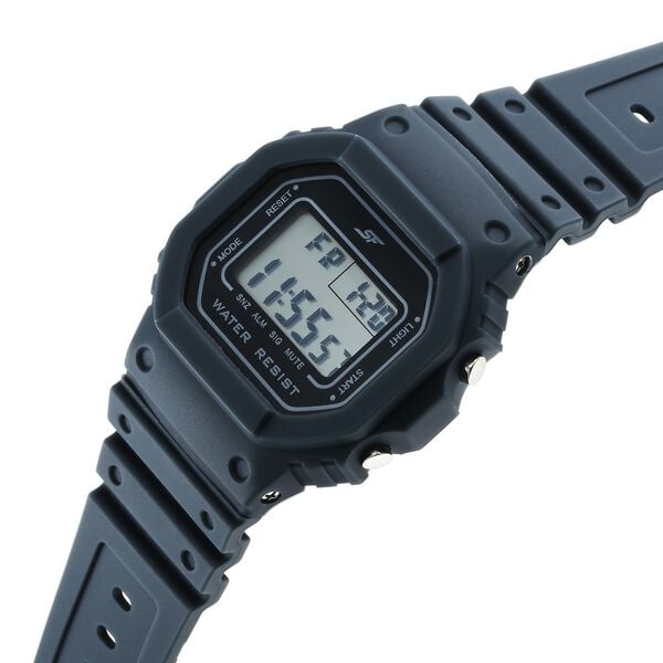 Sonata 77122PP01 Digital Unisex Watch with Grey Polyurethane Strap