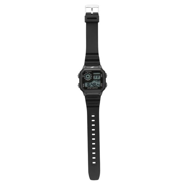 Sonata 77123PP01 Unisex Black Digital PU Strap SF-Hexa Watch