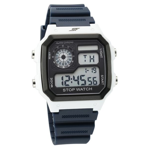 Sonata 77123PP02 Digital Unisex Watch with Blue Polyurethane Strap
