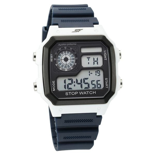 Sonata 77123PP02 SF Hexa Blue Digital Dial Polyurethane Strap Unisex Watch
