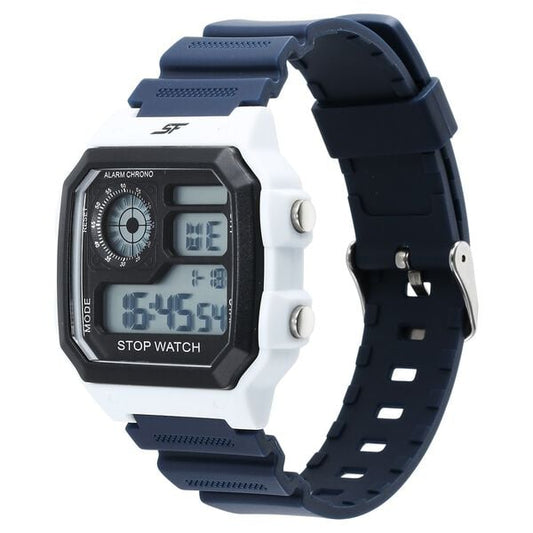 Sonata 77123PP02 SF Hexa Blue Digital Dial Polyurethane Strap Unisex Watch