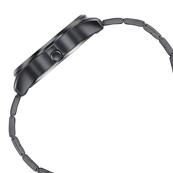 Sonata 77163NM02 Axis Quartz Analog Multifunction Black Dial Black Metal Strap Men's Watch