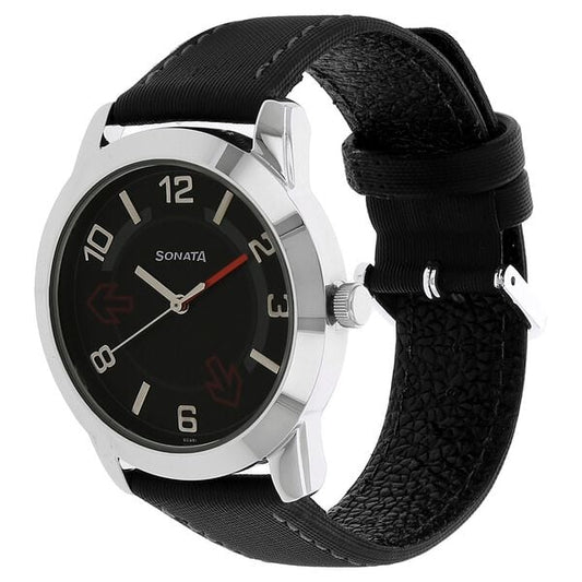 Sonata 7924SL04 Classic Black Dial Men’s Quartz Analog Watch