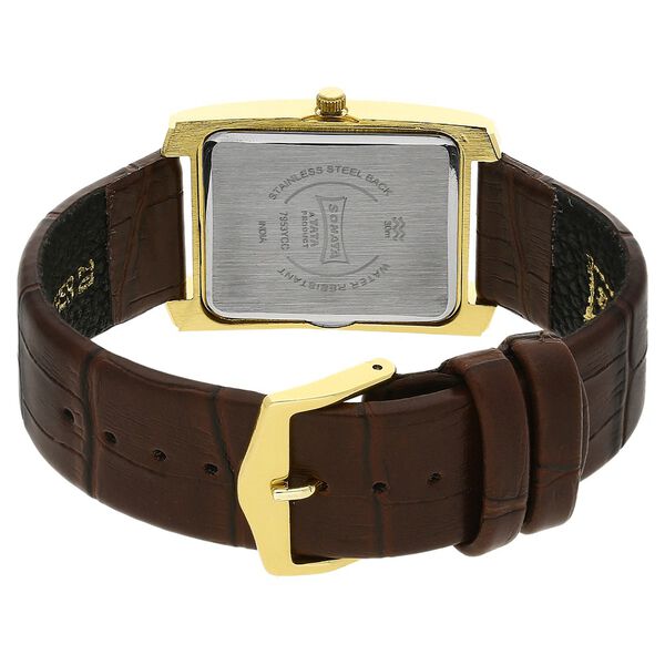 Sonata 7953YL01 Quartz Analog White Dial Leather Strap Watch for Men
