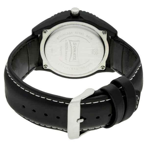 Sonata 7984PP01J Classic Men’s Quartz Analog White Dial Watch