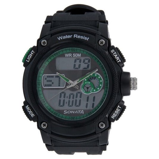 Sonata NL7989PP04 men’s watch front view multi‑colour analog‑digital dial