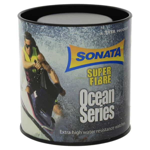 Sonata 7989PP04 Men SF Super Fibre Analog‑Digital Multi‑Colour Dial Black Plastic Strap Watch