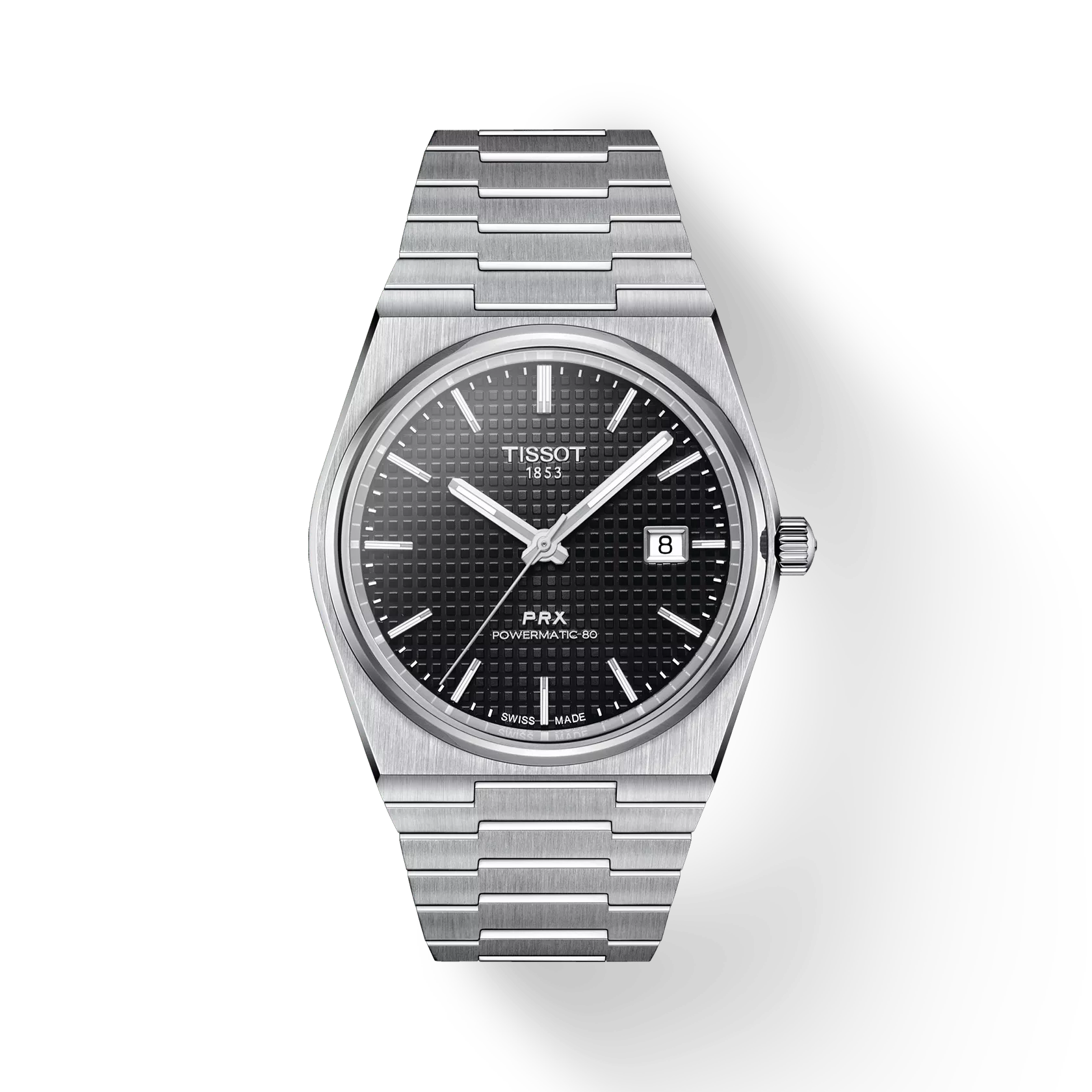 Tissot T1374071105100 PRX Powermatic 80 Black Dial Stainless Steel Band Men Analog Automatic Watch 40 mm Swiss Made