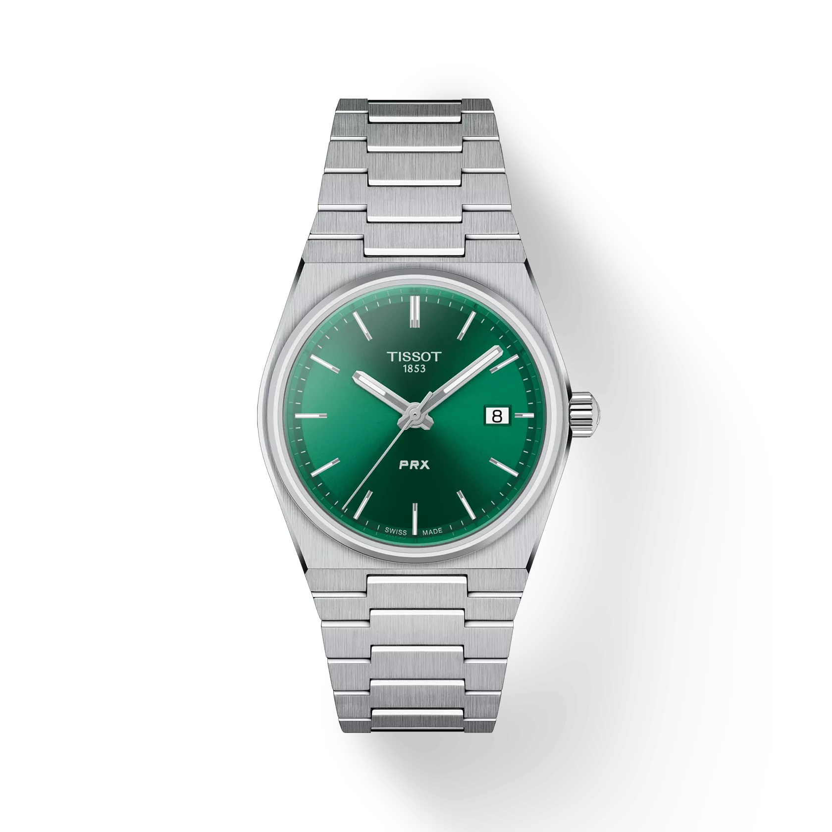 Tissot T1372101108100 Women Analog Quartz Watch with Green Dial, Grey Stainless Steel Bracelet & Scratch-Resistant Sapphire Crystal