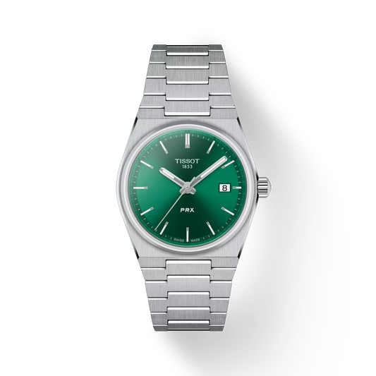 Tissot T1372101108100 Women Analog Quartz Watch with Green Dial, Grey Stainless Steel Bracelet & Scratch-Resistant Sapphire Crystal