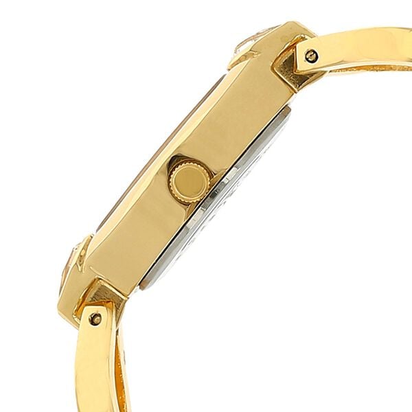 Sonata 8063YM03 Analog Quartz Women Watch with White Dial and Golden Metal Strap