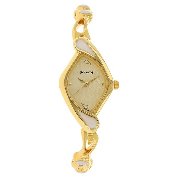 Sonata NT8073YM01 front view champagne dial
