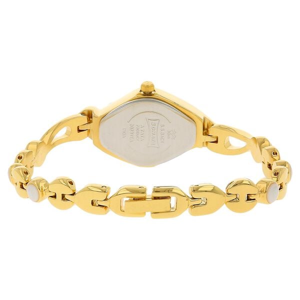 Sonata 8073YM01 Women Quartz Oval Champagne Dial Gold Metal Strap Watch