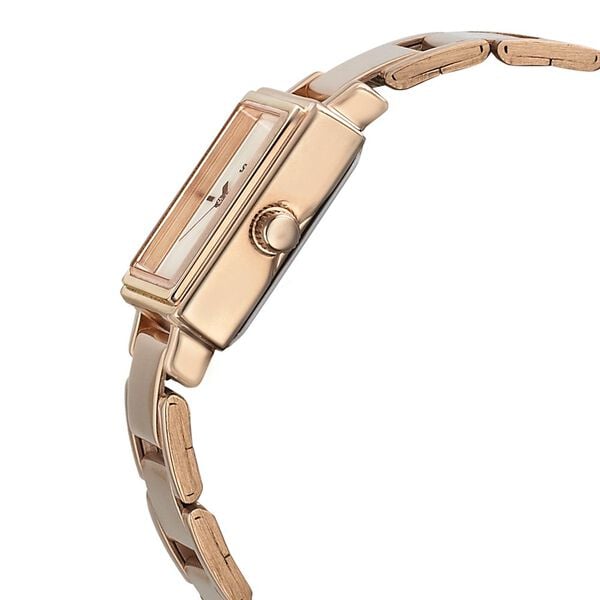 Sonata 8080WM01 Women’s Blush Mother-of-Pearl Dial Rose Gold Stainless Steel Watch