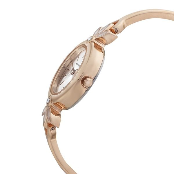 Sonata 8091WM01 Blush Quartz Analog Silver Dial Rose Gold Metal Strap Watch for Women