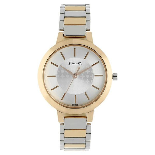 Sonata 8141KM01 Blush Silver Dial Women’s Quartz Analog Watch