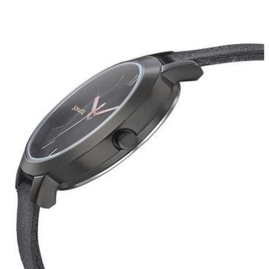 Sonata 8141NL02 Quartz Analog Black Dial Leather Strap Women’s Watch