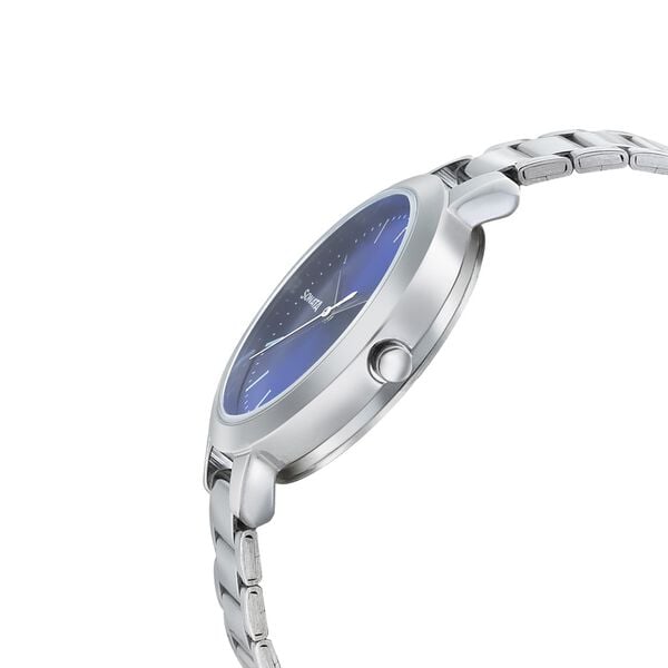 Sonata 8141SM05 Analog Quartz Watch for Women – Blue Dial, Silver Stainless Steel Strap