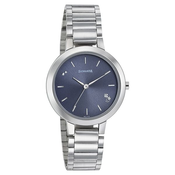 Sonata NS8141SM07 Women Play Blue Dial Stainless Steel Strap Quartz Watch