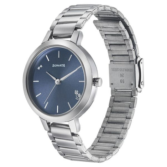 Sonata NS8141SM07 Women Play Blue Dial Stainless Steel Strap Quartz Watch