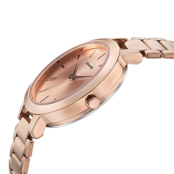 Sonata 8141WM01 Women Play Rose Gold Dial Stainless Steel Strap Watch