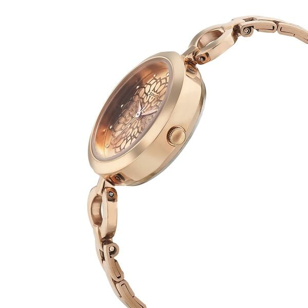 Sonata 8147WM01 Women Quartz Rose-Gold Dial Stainless Steel Bracelet Watch