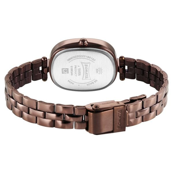 Sonata 8168QM01 Utsav Quartz Analog Brown Dial Brown Stainless Steel Strap Women's Watch