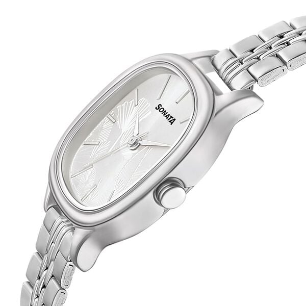 Sonata 8173SM01 Quartz Analog Silver Dial Stainless Steel Strap Women’s Watch