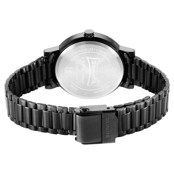 Sonata 8174NM01 Womens Grey Dial Stainless Steel Analog Quartz Watch