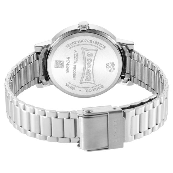 Sonata 8174SM03 Ladies Pink Dial Stainless Steel Quartz Analog Watch