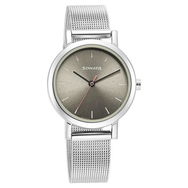 Sonata 8174SM04 Quartz Analog Silver Dial Stainless Steel Women’s Watch