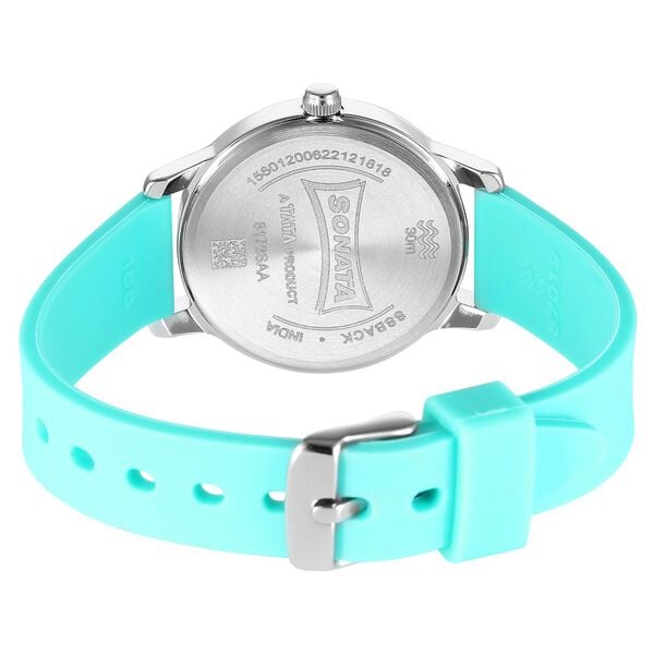 Sonata 8178SP01 Splash Quartz Analog Green Dial Plastic Strap Watch for Women