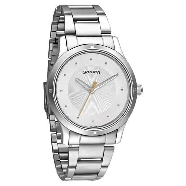 Sonata 8183SM02 Analog Quartz Women’s Watch – Silver Strap, Silver Dial