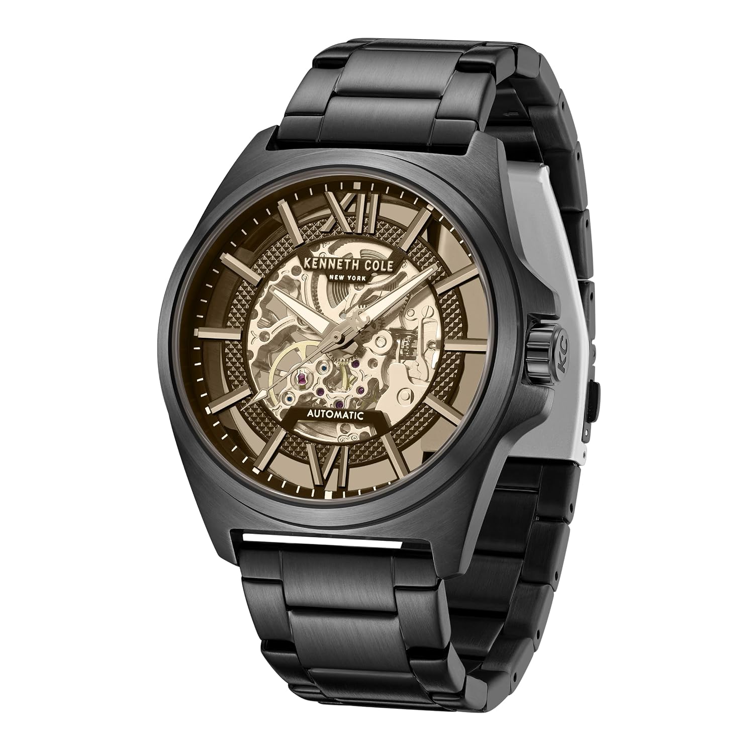 Kenneth Cole KCWGY0065104MN Automatic Skeleton Men's Black Dial Black Stainless Steel Watch