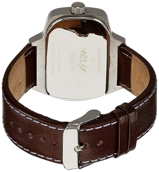 Timex Helix TI020HG0200 Brown dial, brown leather strap analog watch for Men