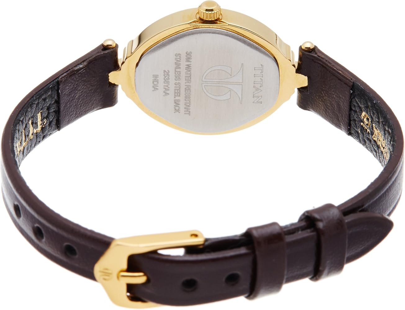 Titan 2538YL02 Women’s Brown Dial Leather Strap Analog Watch