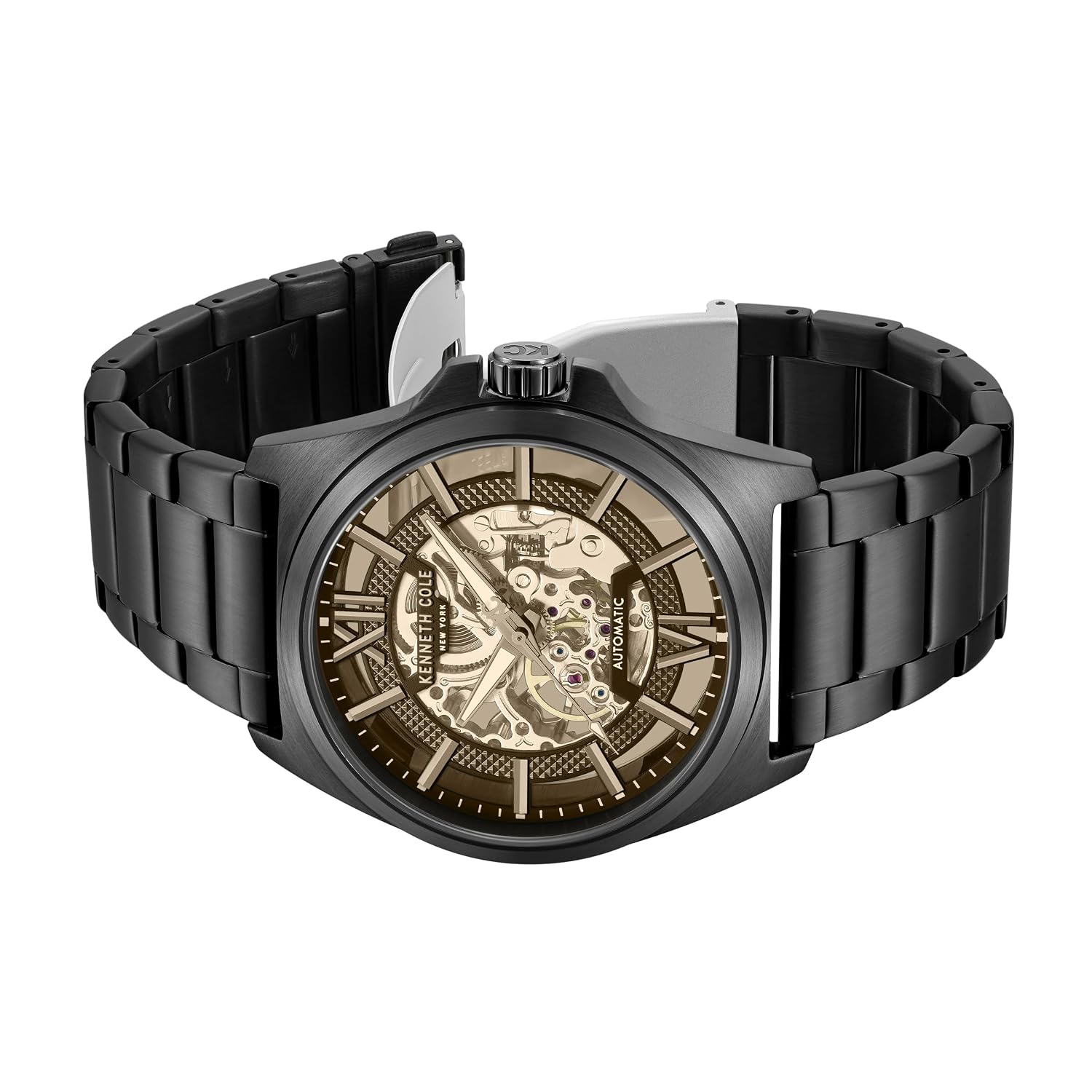 Kenneth Cole KCWGY0065104MN Automatic Skeleton Men's Black Dial Black Stainless Steel Watch