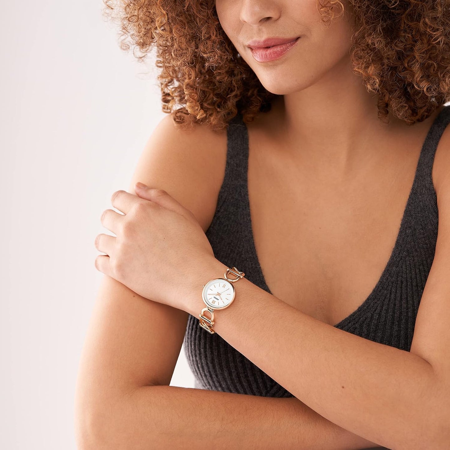 Fossil ES5273I Women's Quartz Analog Watch Silver Dial Rose Gold Stainless Steel Strap