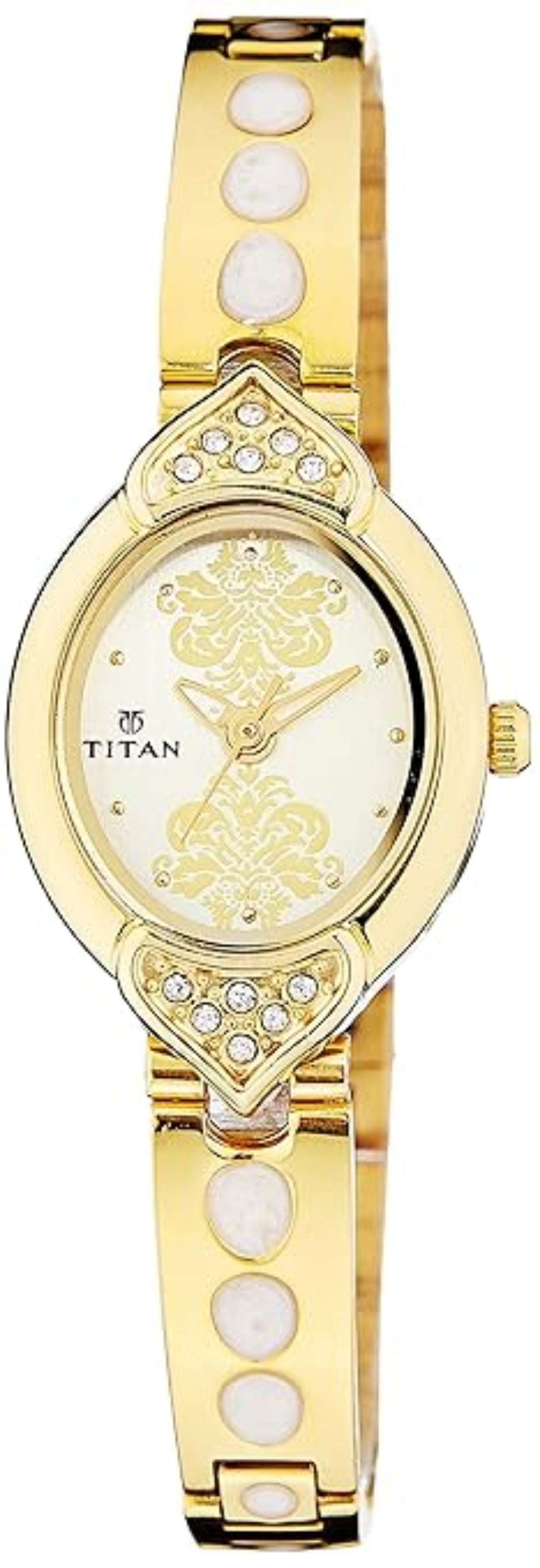 Titan 2468YM07 Analog Women's Watch - Gold Dial, Gold Stainless Steel