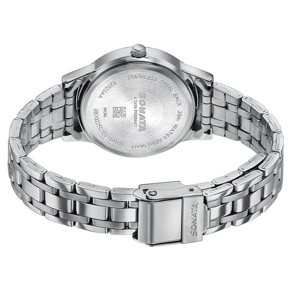 Sonata 8202SM06W Ease Quartz Analog Green Dial Silver Stainless Steel Women's Watch