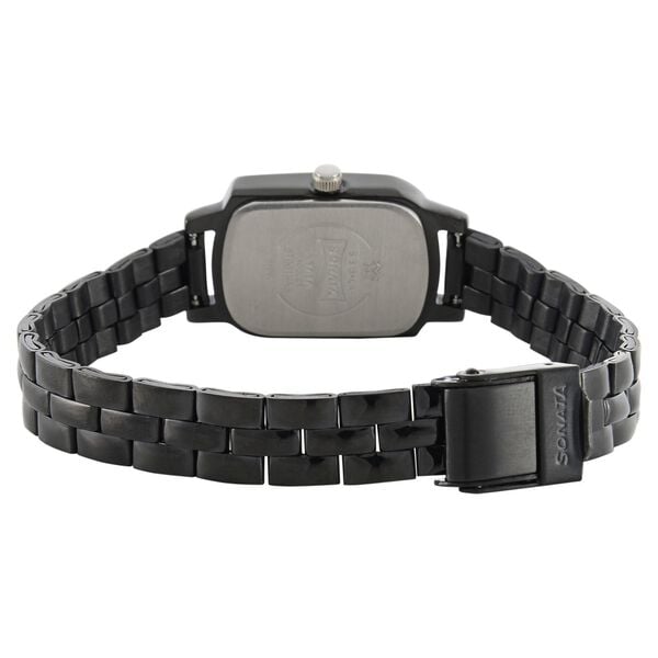 Sonata 87001NM01 Elegant Women’s Black Dial Stainless Steel Analog Watch