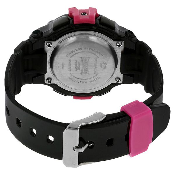 Sonata 87017PP01 SF Digital Dial Black Plastic Strap Watch for Women
