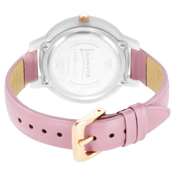 Sonata 87036PL08W Pop Pink Dial Women’s Analog Watch