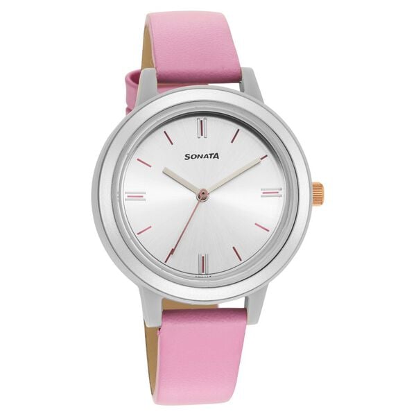 Sonata 87036PL09W Pop Silver Dial Women’s Quartz Analog Watch