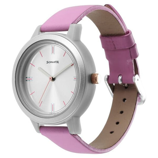 Sonata 87036PL09W Pop Silver Dial Women’s Quartz Analog Watch