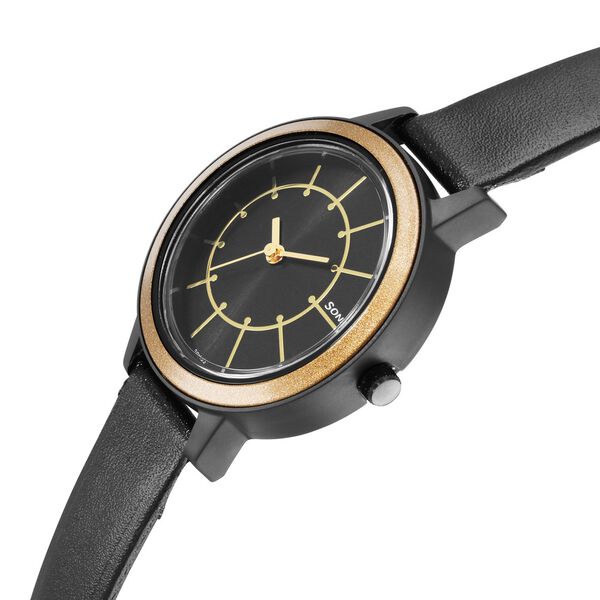 Sonata 87036PL12W Pop Black Dial Women’s Quartz Analog Watch