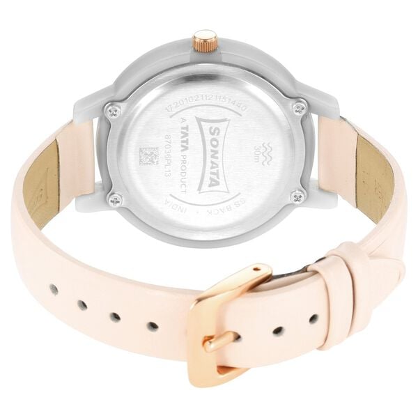 Sonata 87036PL13W Pop Silver Dial Women’s Quartz Analog Watch