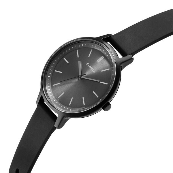 Sonata 87049PP15W Splash Quartz Analog Grey Dial Plastic Strap Women’s Watch