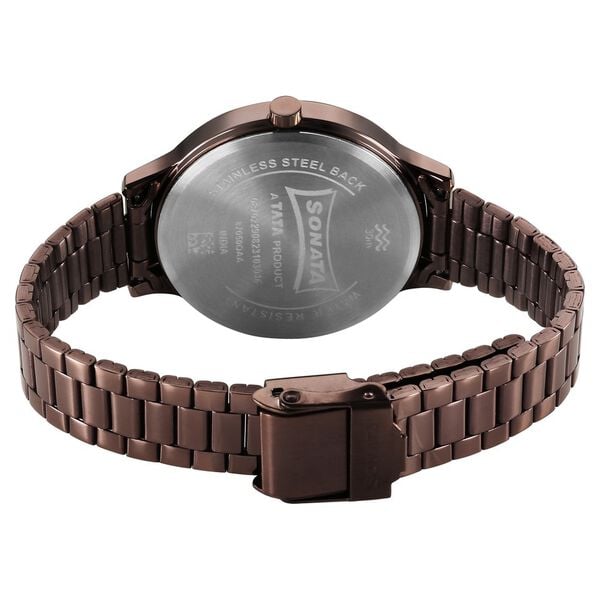 Sonata 87050QM01 Blush Quartz Analog Brown Dial Stainless Steel Women’s Watch